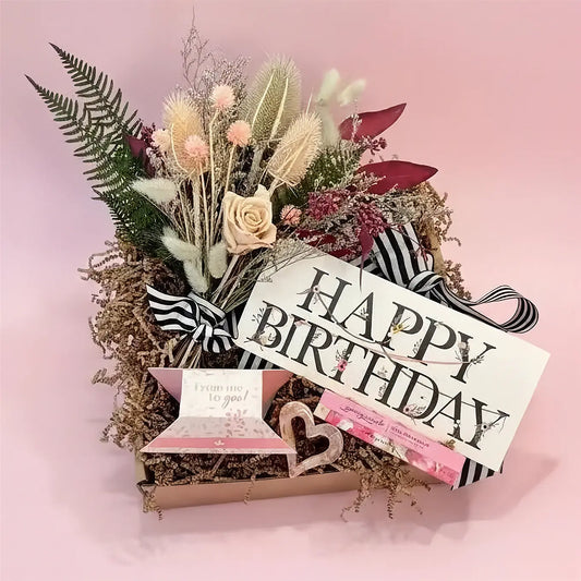 With Love Gift Box – Birthday Gift for Her with Dried Flowers & Self Care