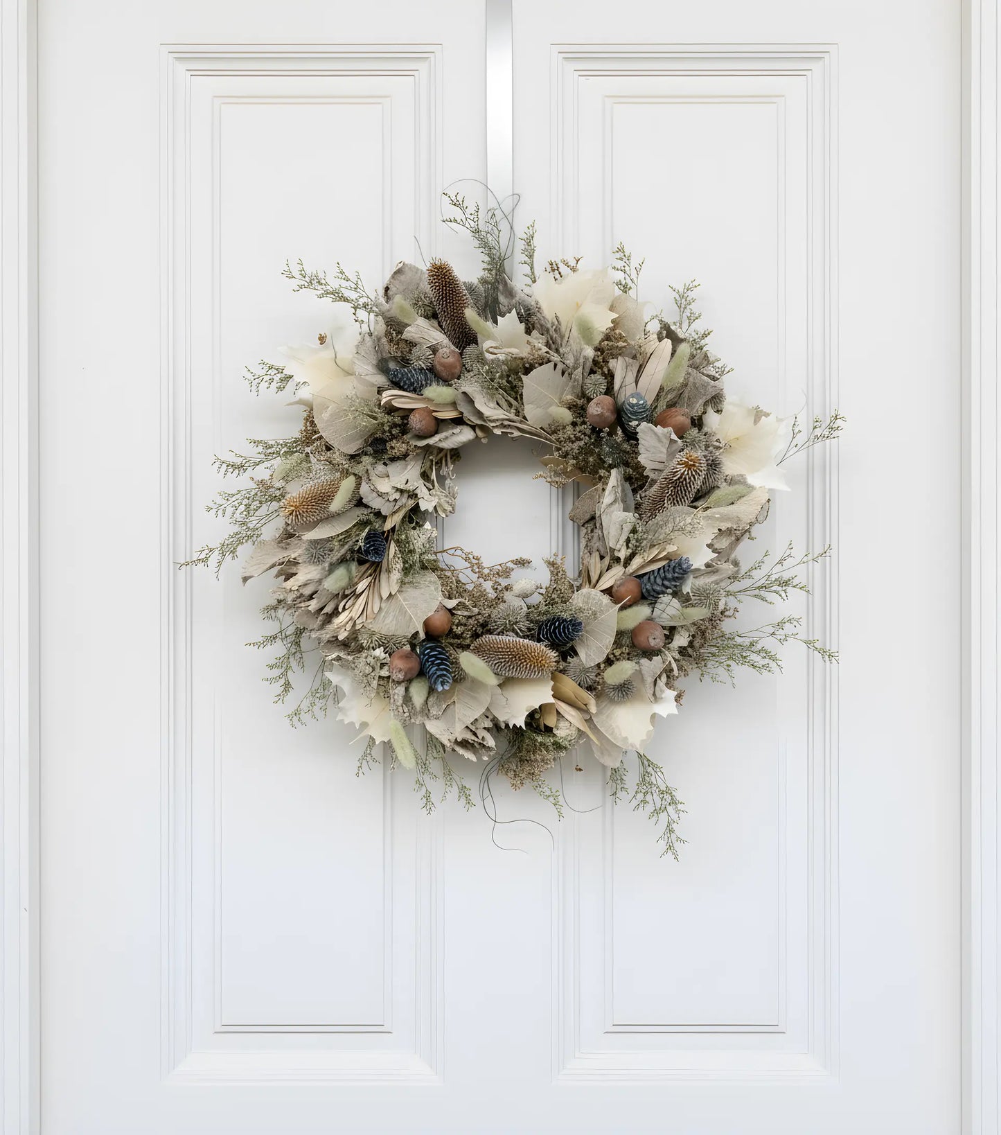 White Solstice Dried Floral Wreath