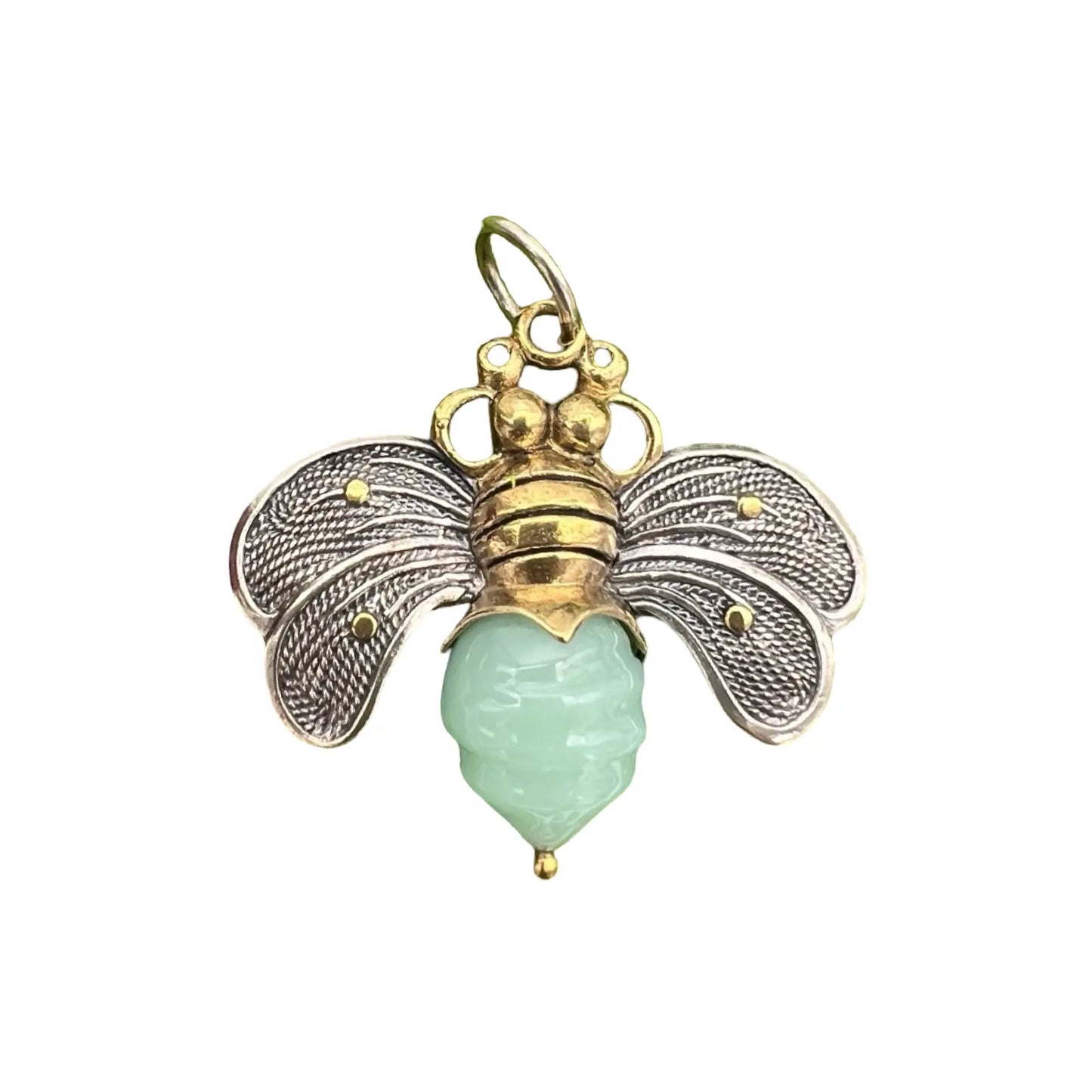 vintage waxing poetic bee brave aqua pendant