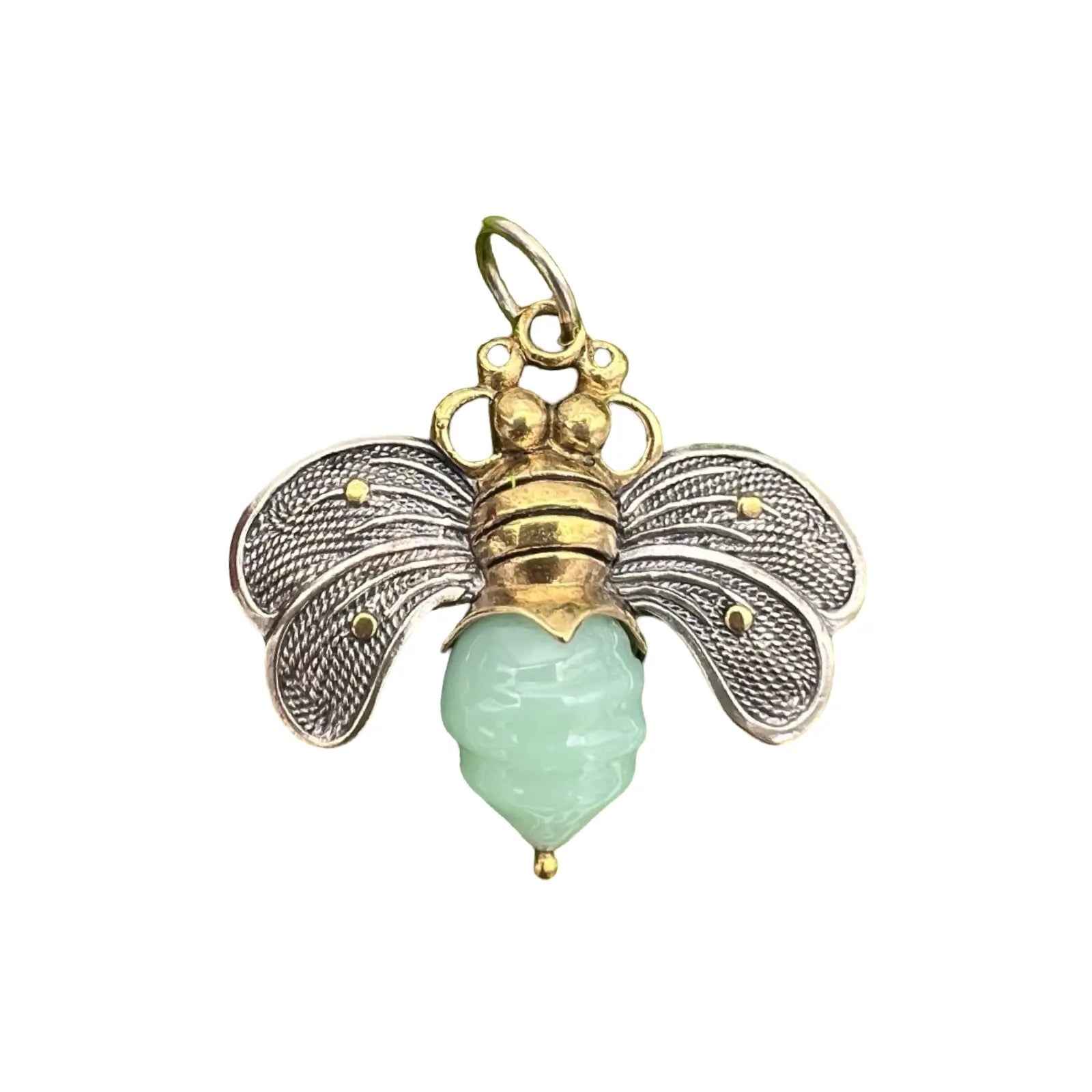 vintage waxing poetic bee brave aqua pendant
