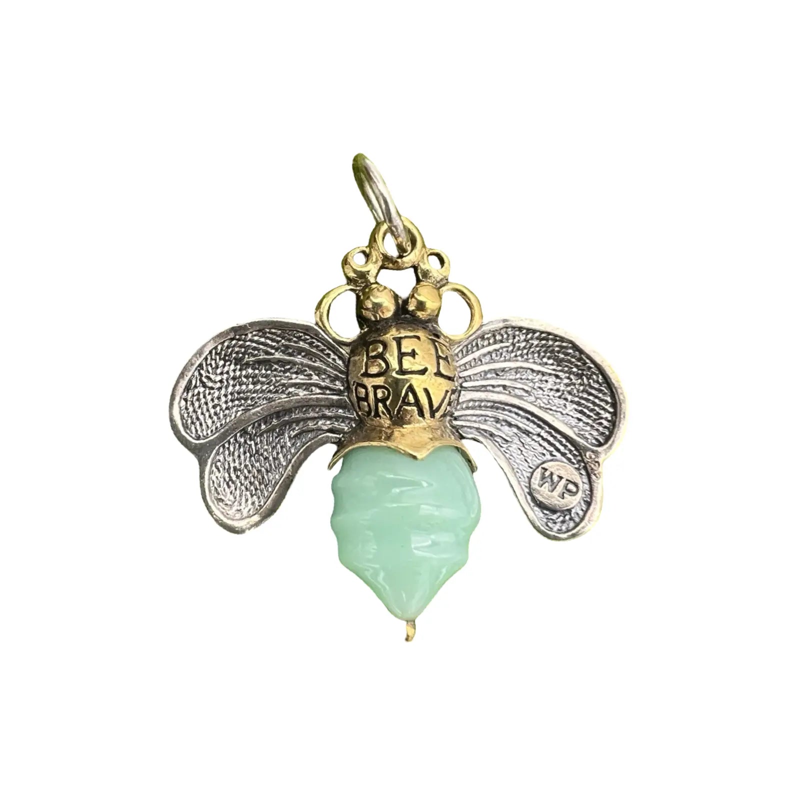 Aqua bee brave waxing poetic pendant