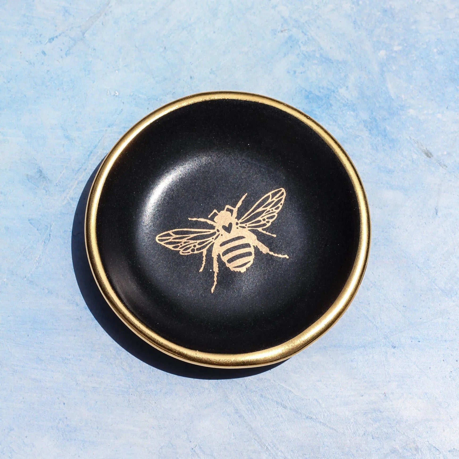 Handmade Jewelry Dish - Bee Design Apricity Ceramics