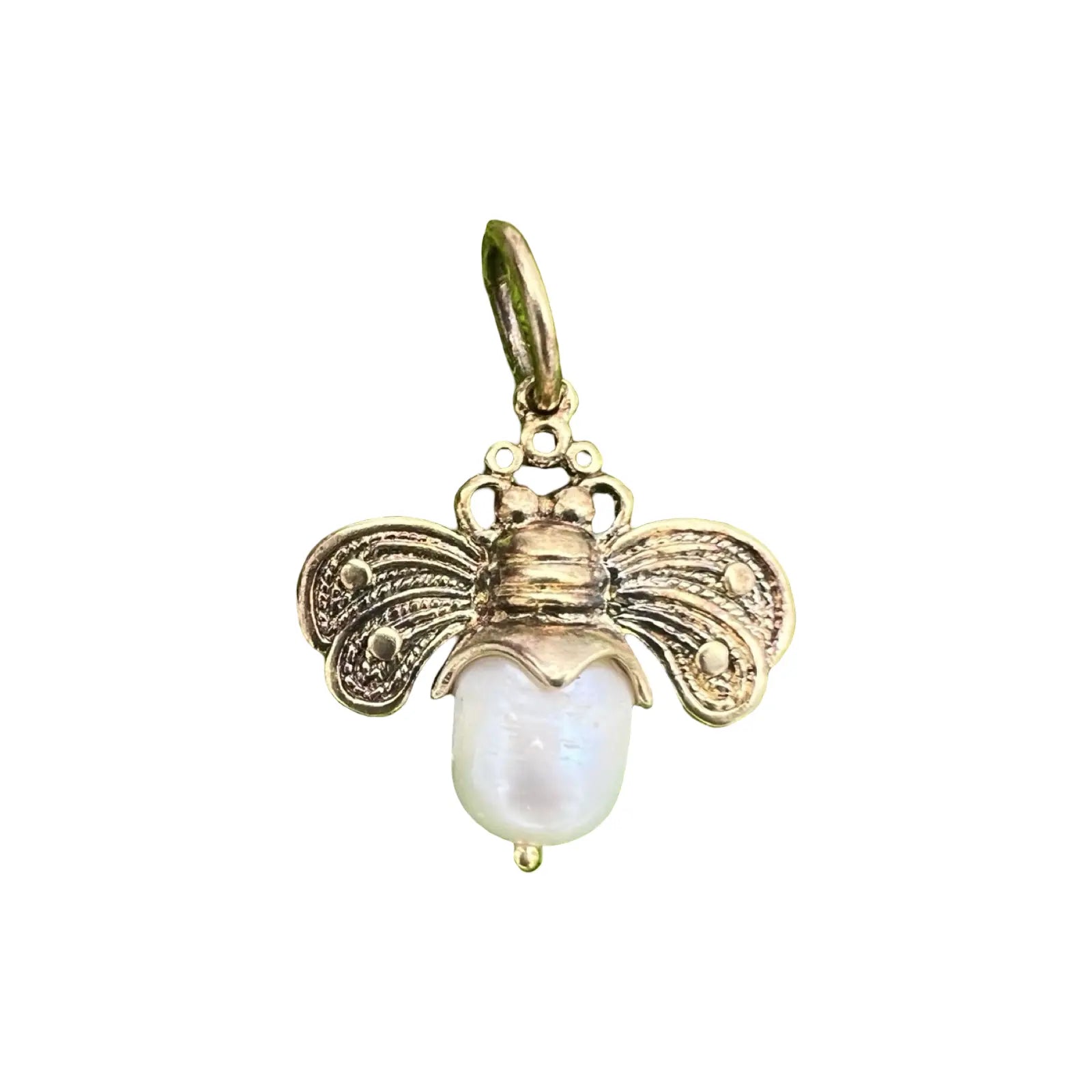 waxing poetic honeypearl bee pendant