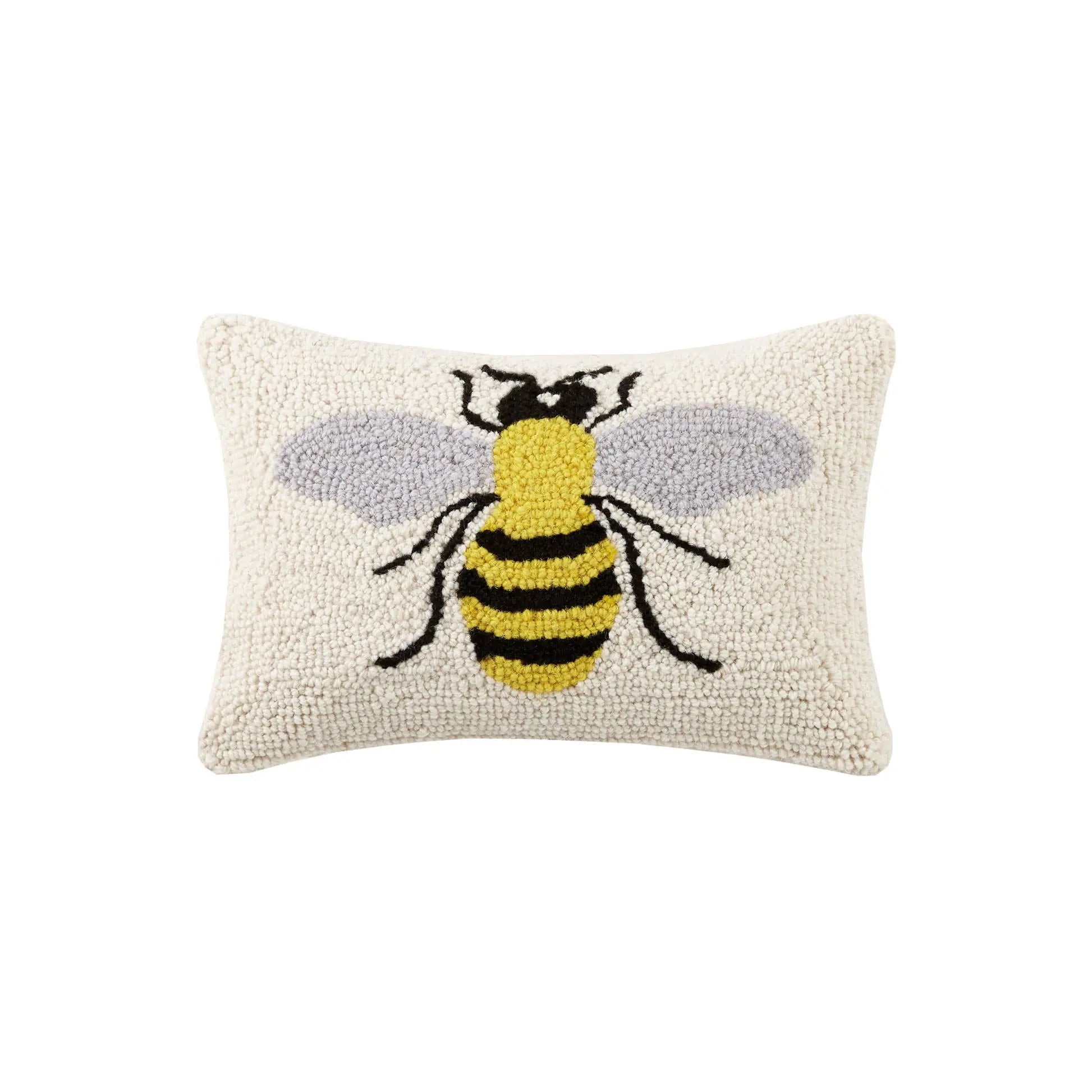 Bee Pillow | Handcrafted Wool Accent Pillow Peking Handicraft
