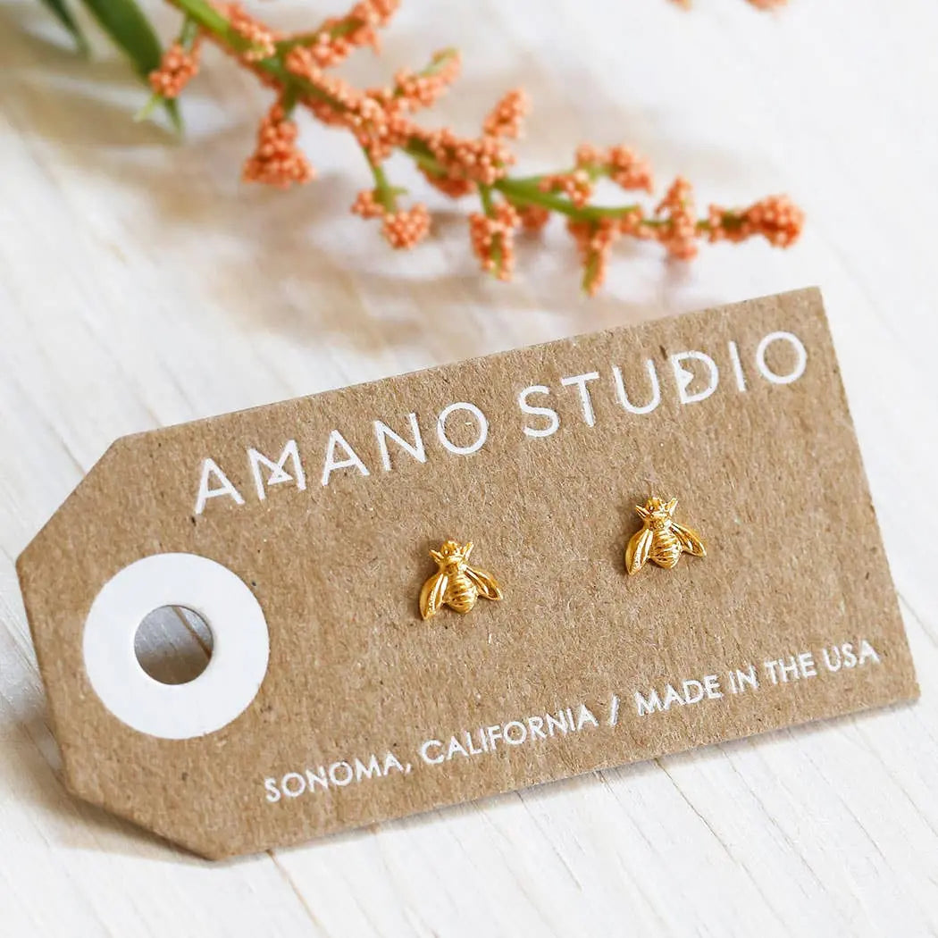 Honey Bee Stud Earrings Amano Studio