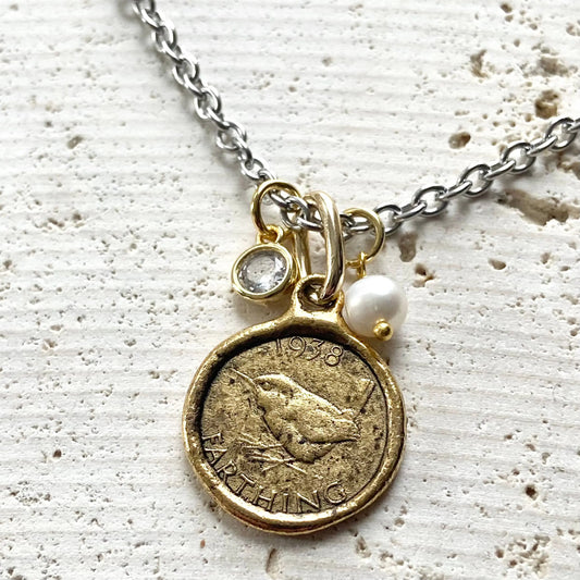 Bird Coin Necklace | Gold VB&CO Designs Handmade Jewelry