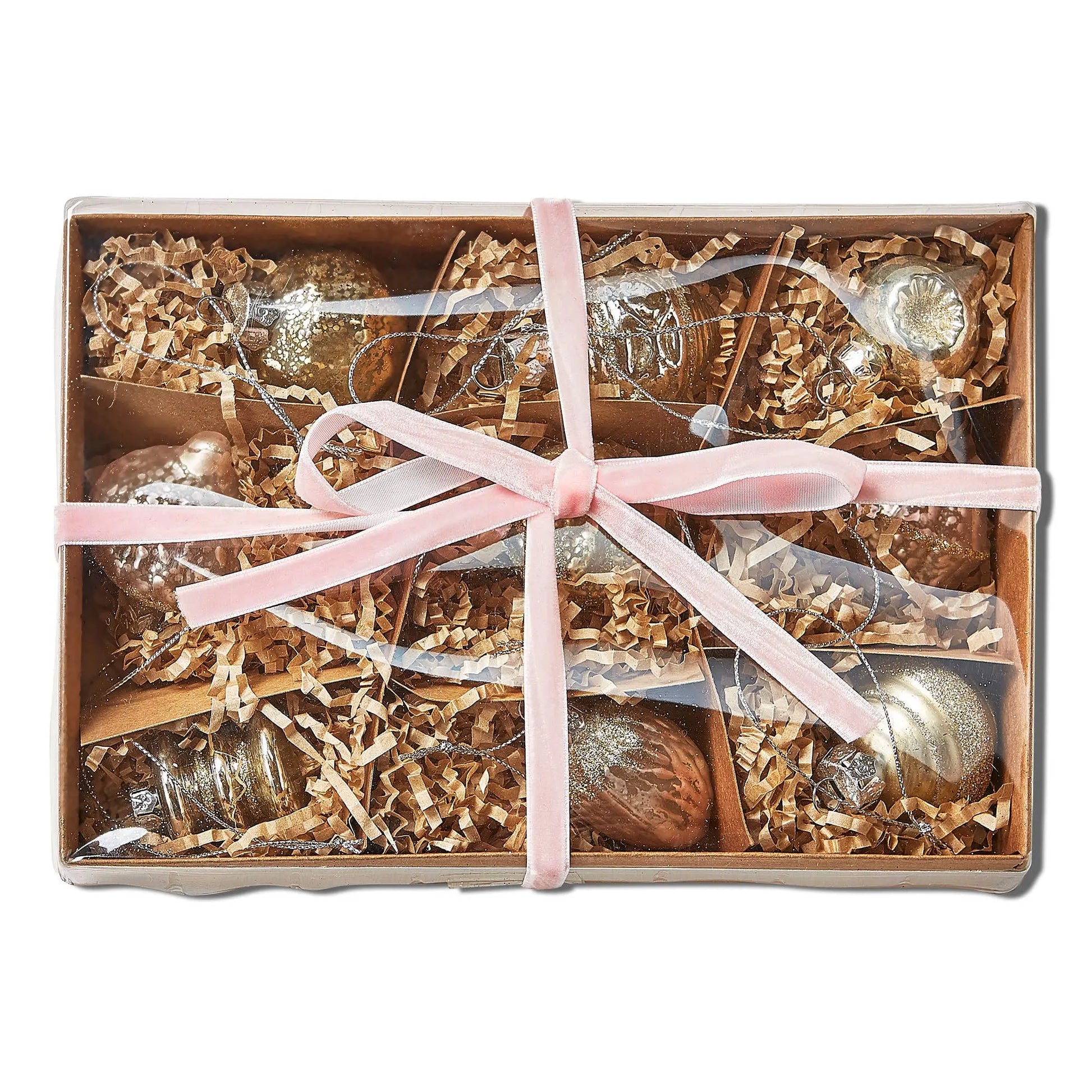 Box of Vintage Christmas Ornaments | Set of 9 tag