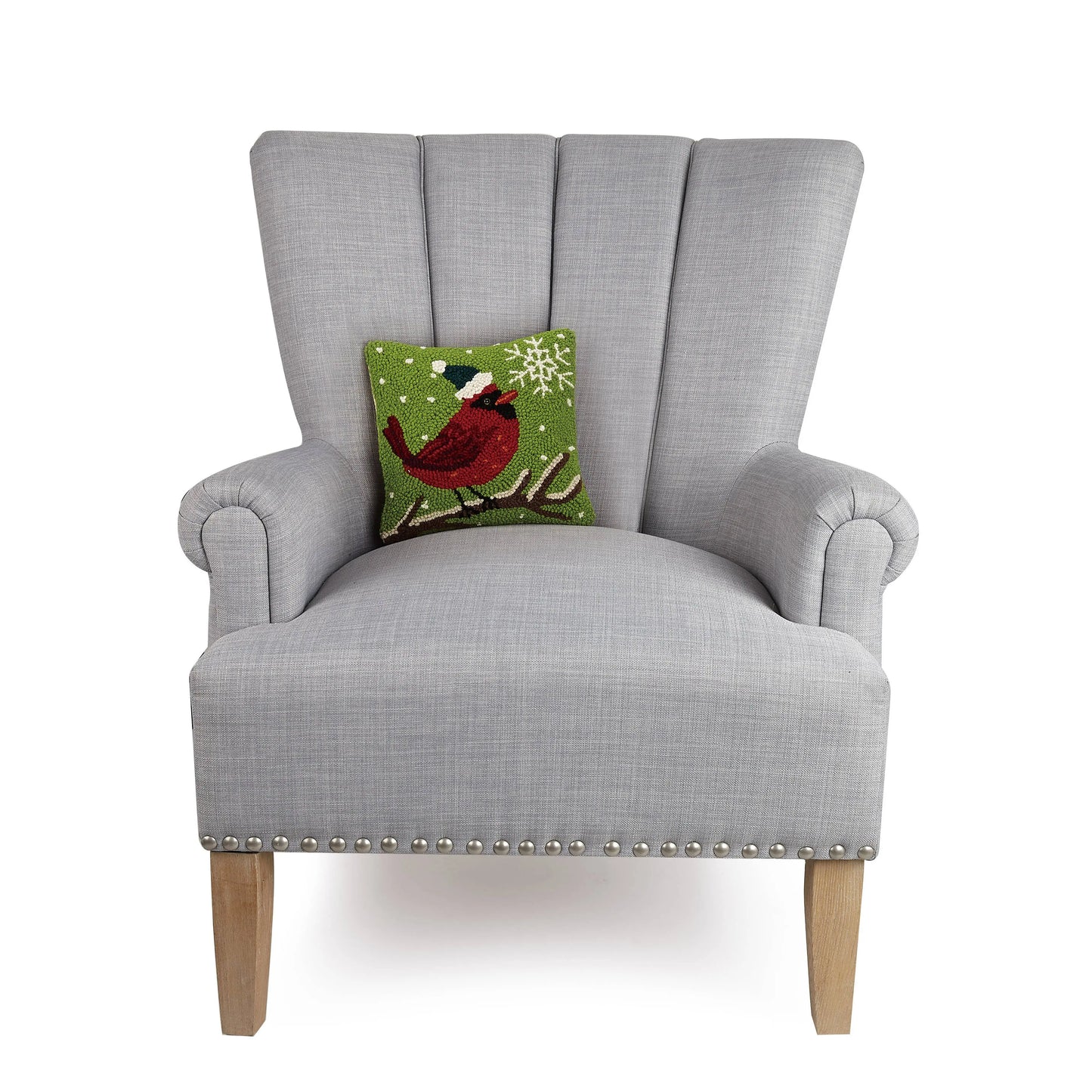 Cardinal With Snowflake Hook Pillow - Christmas Peking Handicraft