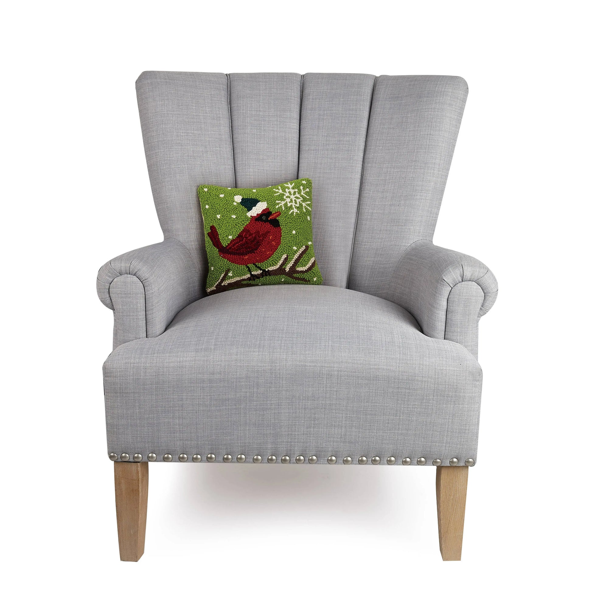 Cardinal With Snowflake Hook Pillow - Christmas Peking Handicraft