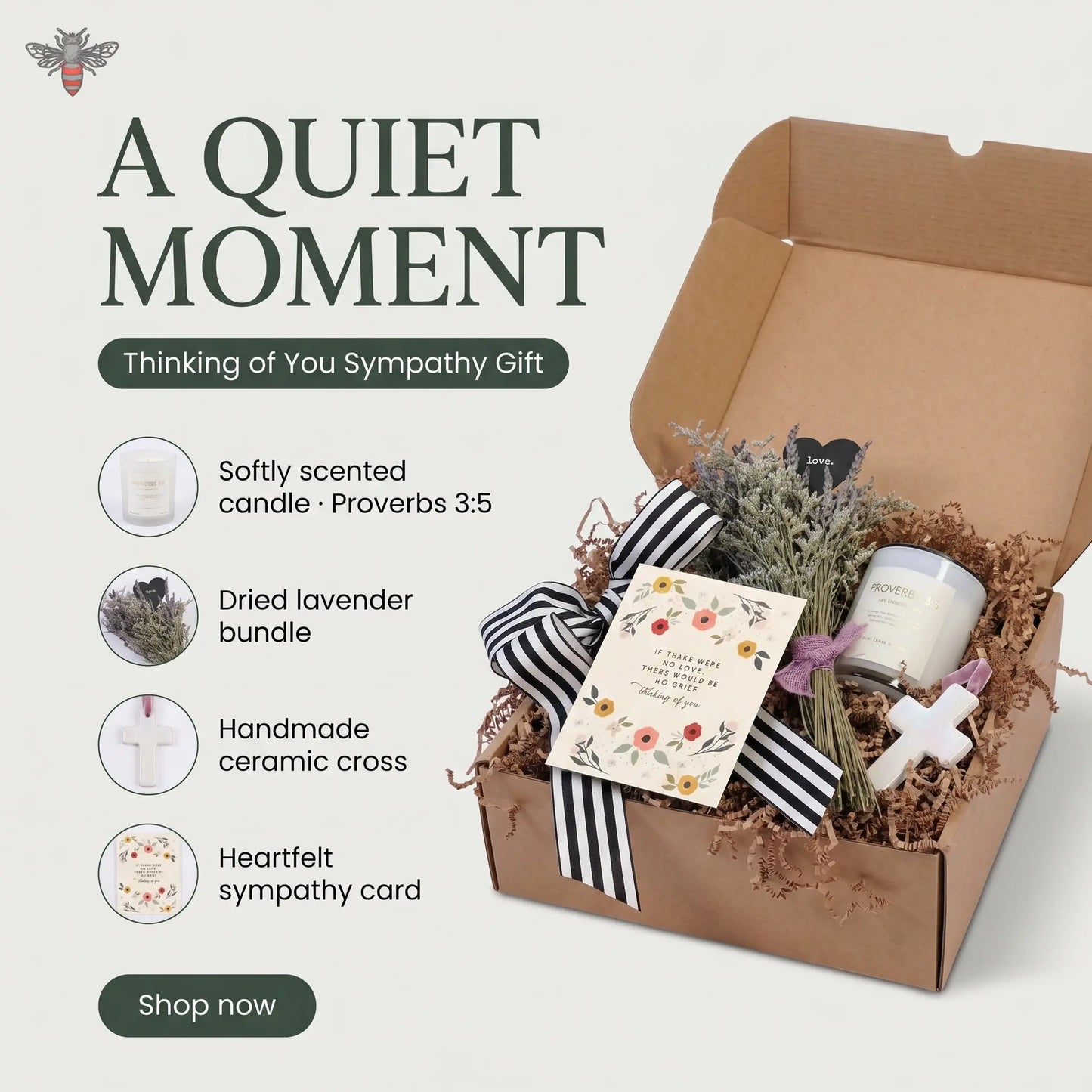 A Quiet Moment Gift Box – Thinking of You Sympathy Gift with Candle & Keepsake
