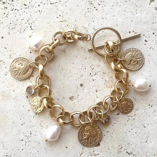 Vintage Coin Bracelet | French Charms VB&CO Designs Handmade Jewelry