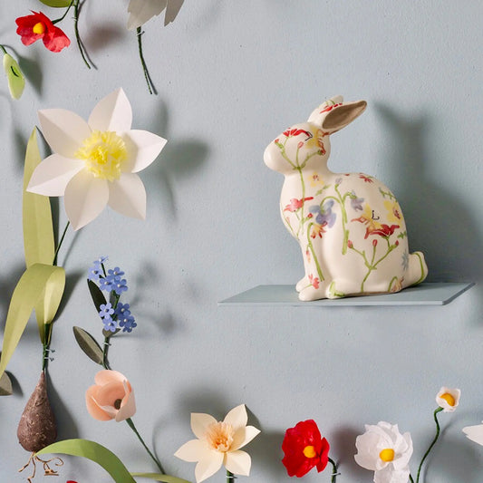 Flower Fields Bunny Accent Decor