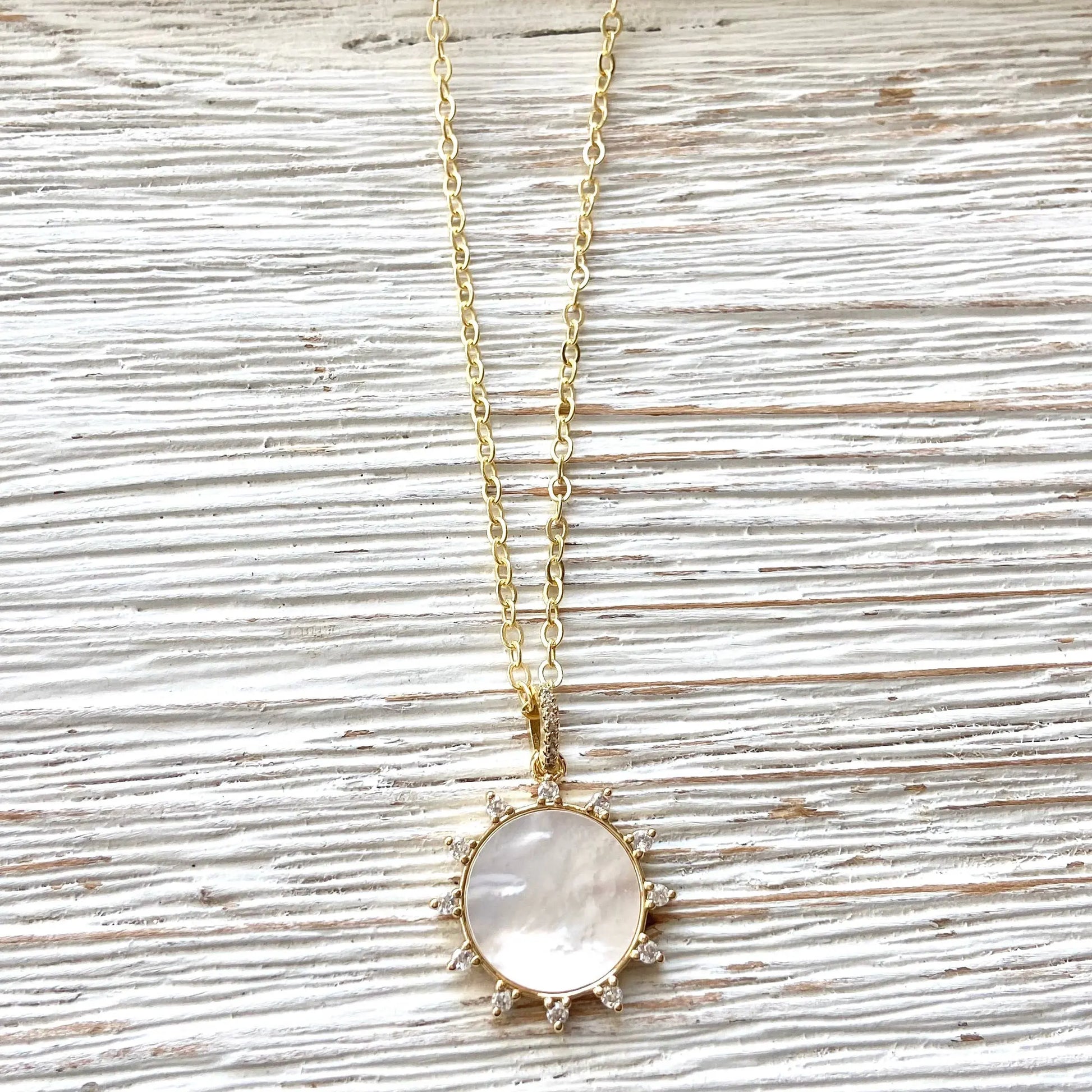 Pearl Sunburst Necklace VB&CO Designs Handmade Jewelry
