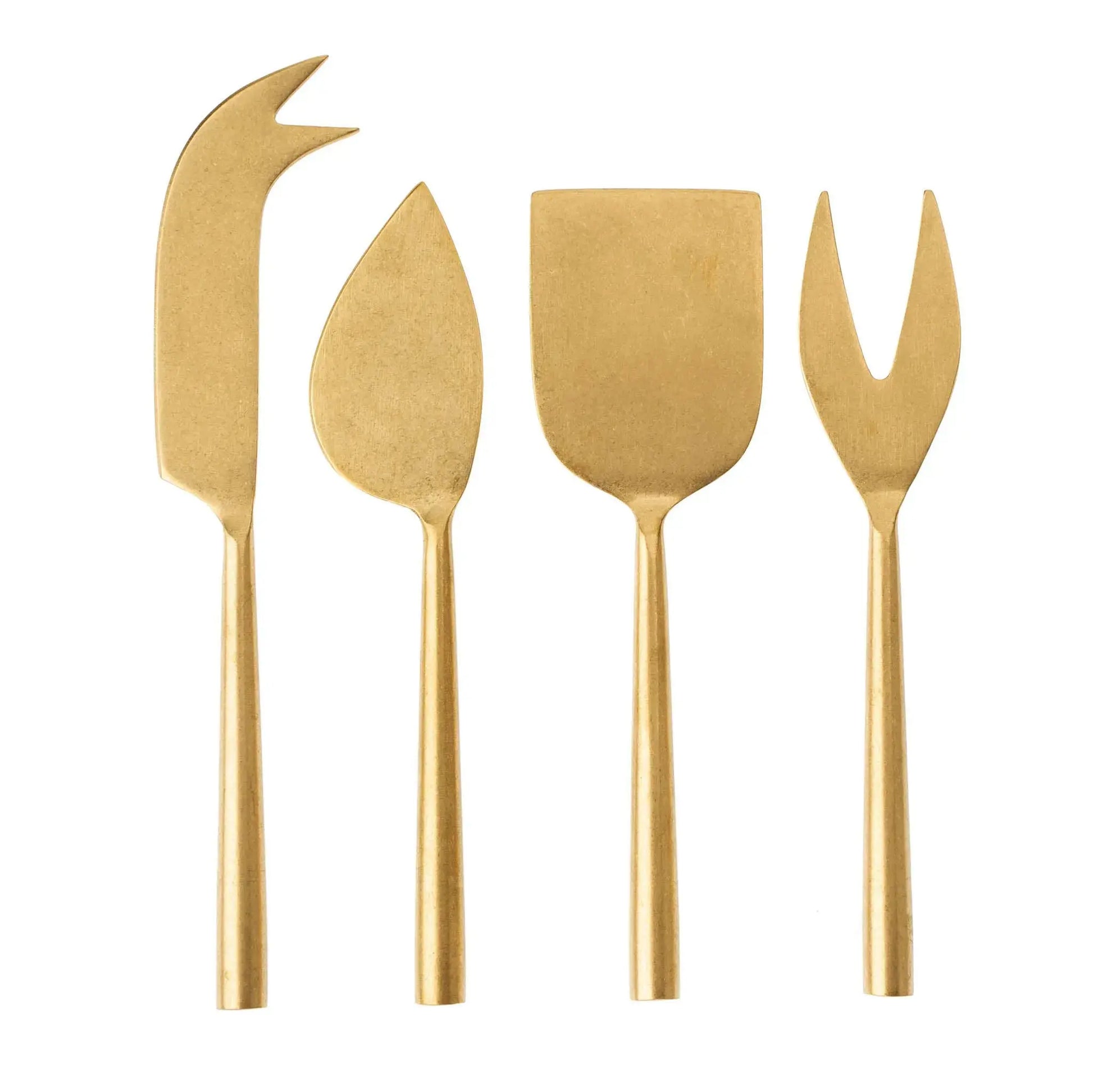 Charcuterie Set – Round Marble Cheese Board & Gold Cheese Knives Indaba Trading