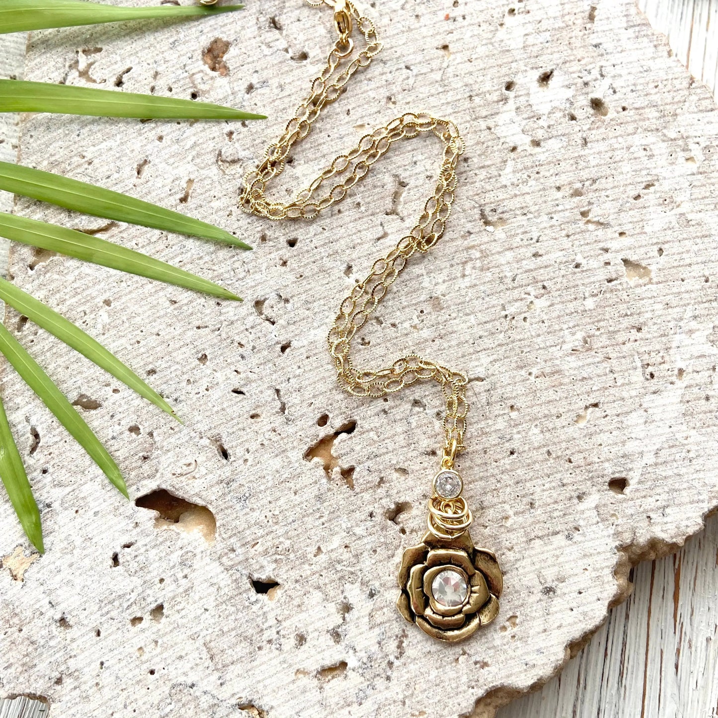 Swarovski Crystal Flower Pendant VB&CO Designs Handmade Jewelry