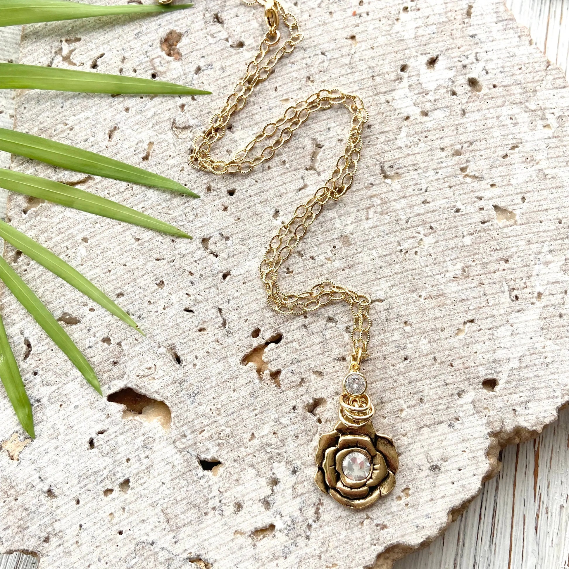 Swarovski Crystal Flower Pendant VB&CO Designs Handmade Jewelry