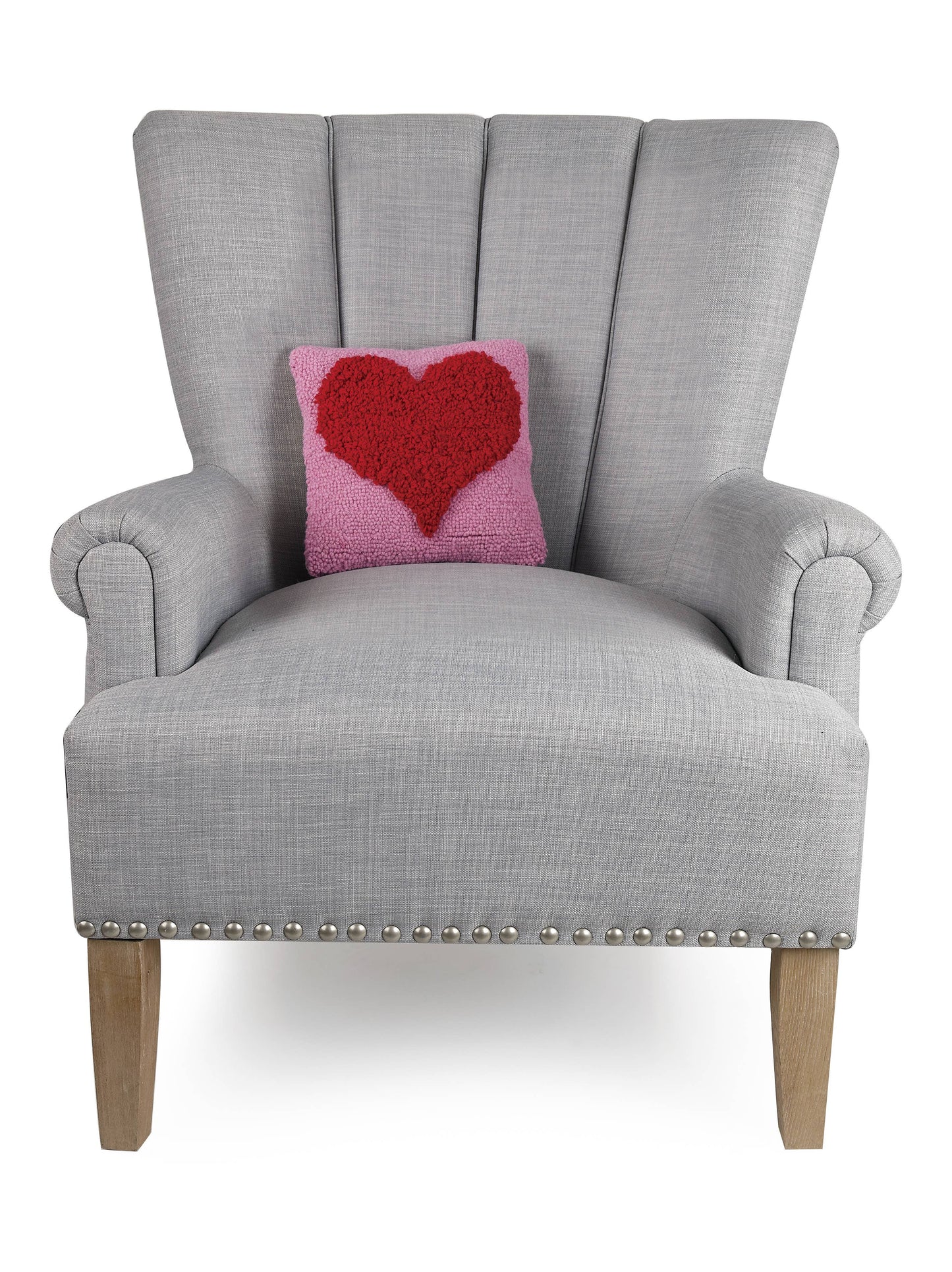 Red Heart Pink Pillow Peking Handicraft