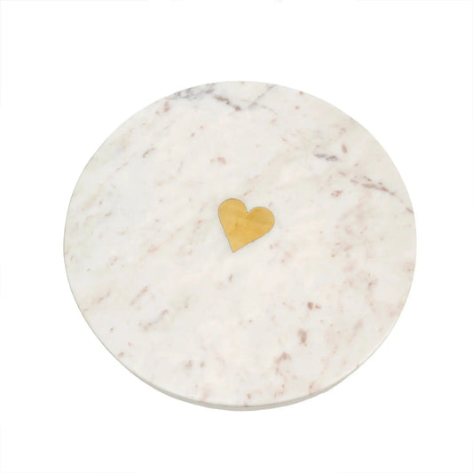 Charcuterie Set – Round Marble Cheese Board & Gold Cheese Knives Indaba Trading