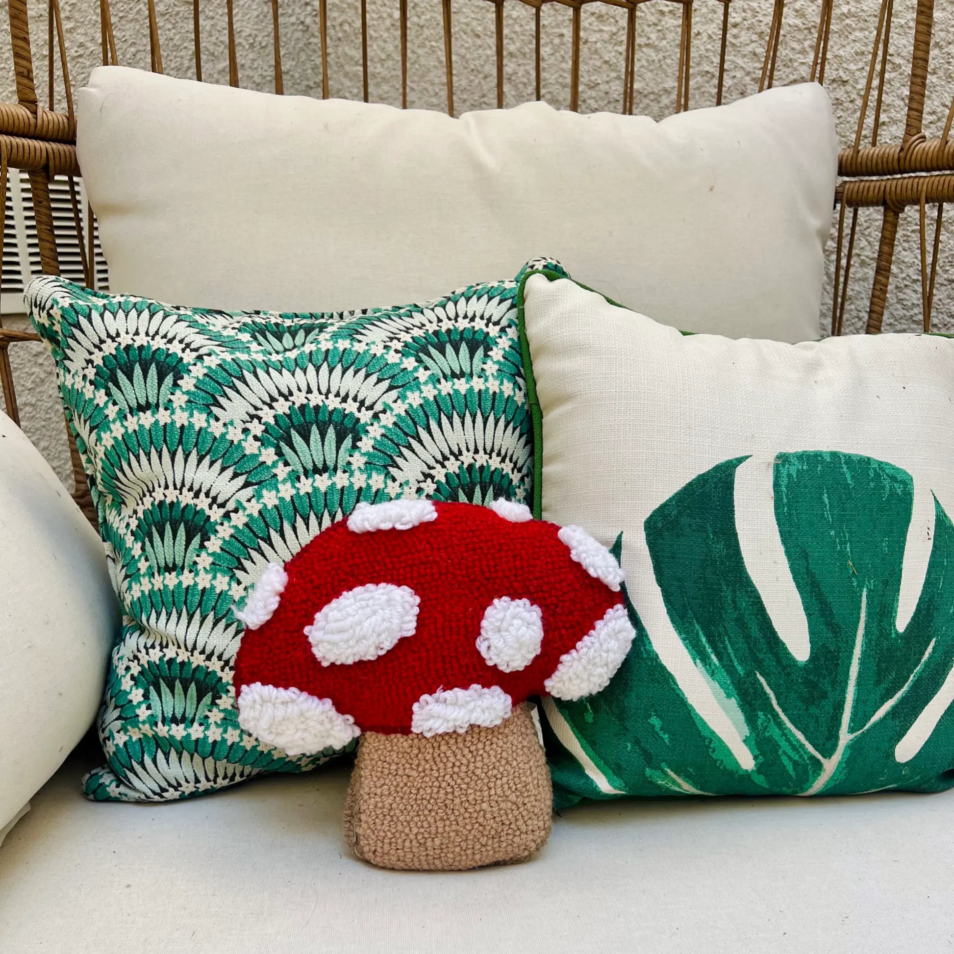 Mushroom Throw Pillow Peking Handicraft