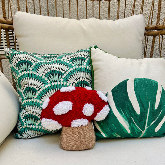 Mushroom Throw Pillow Peking Handicraft