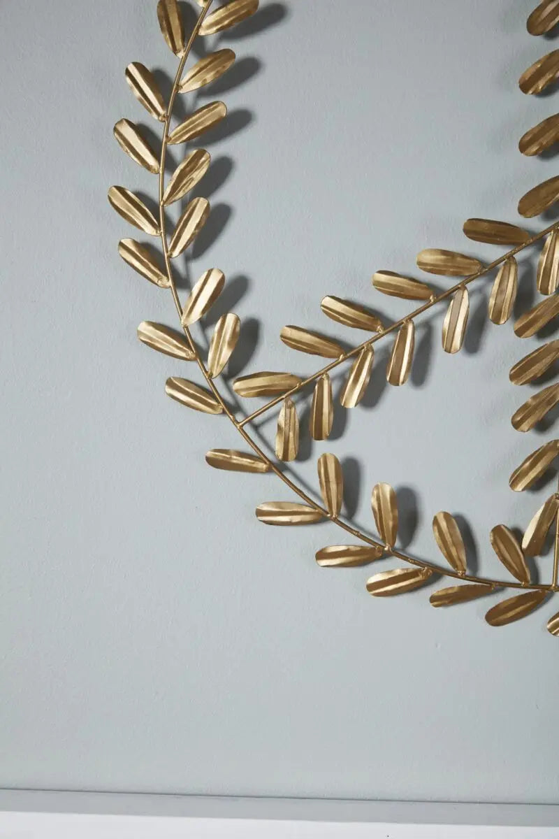 Gold Metal Peace Sign Wreath Accent Decor