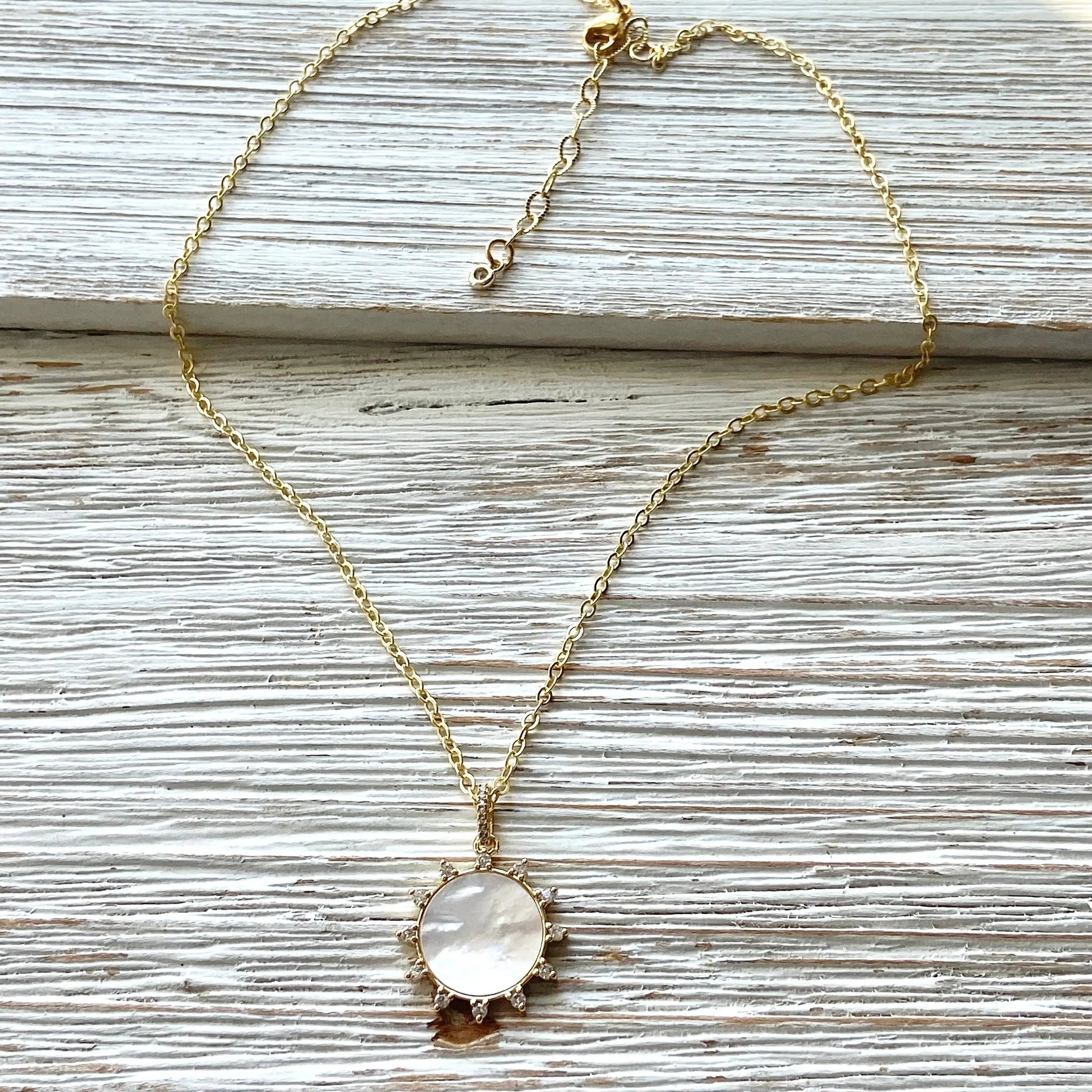 Pearl Sunburst Necklace VB&CO Designs Handmade Jewelry