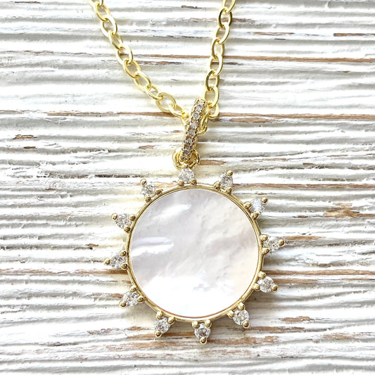 Pearl Sunburst Necklace VB&CO Designs Handmade Jewelry