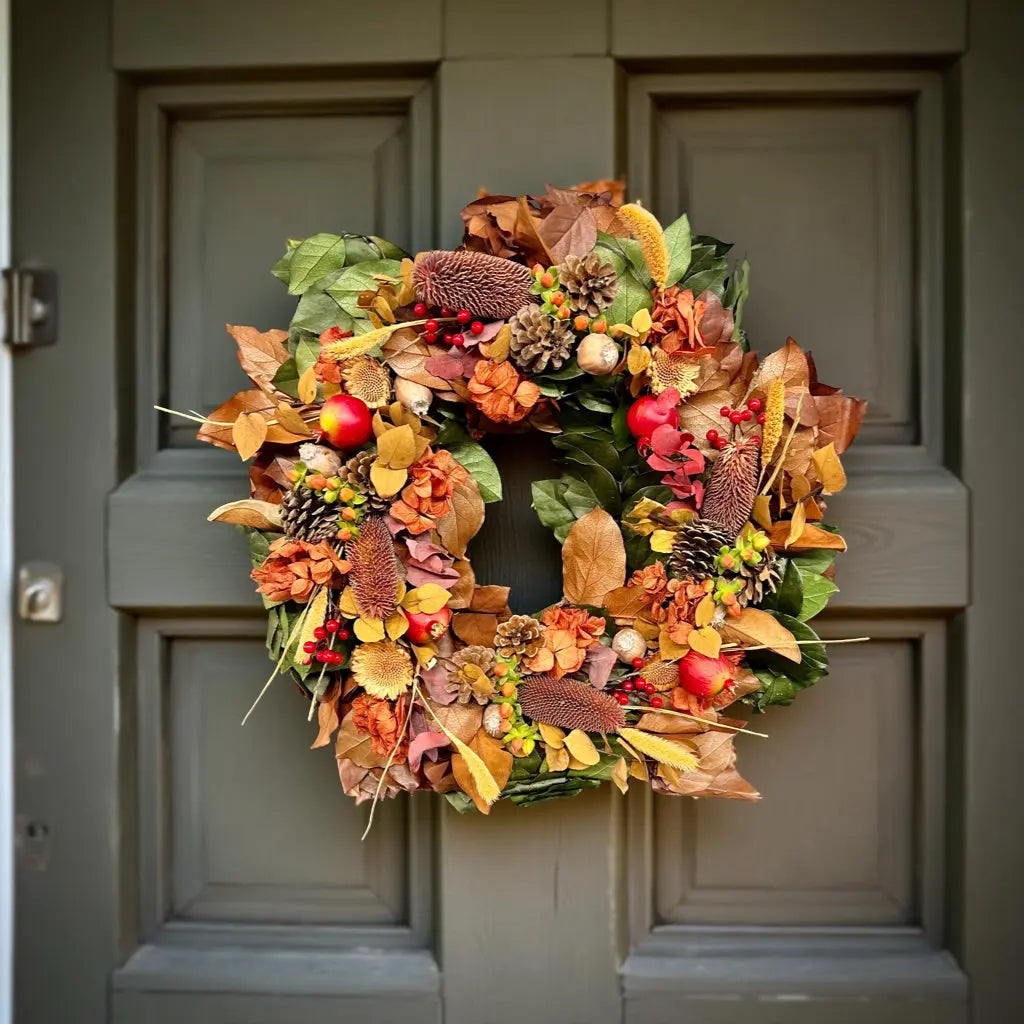 Give Thanks Wreath | 22" Handmade Fall Wreath Thimbleberry House